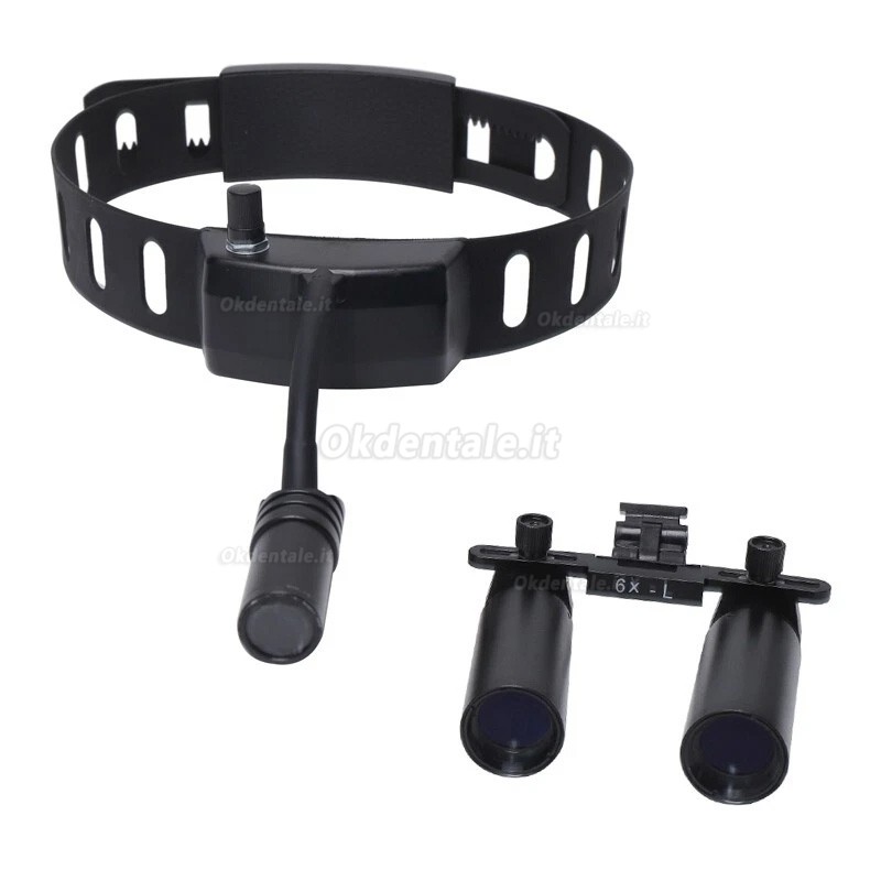 Occhiali ingrandenti dentista YUYO DY-005 6X + luce per occhiali ingrandenti a LED da 3W